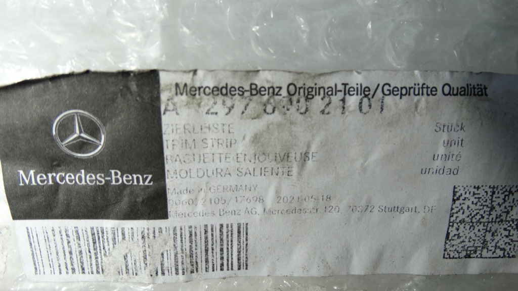 фото №7, Mercedes eqs v297 2021- молдинг двері ліва задня хром a2976902101