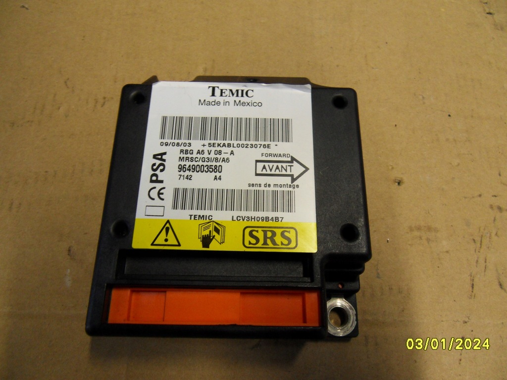 фото №1, Модуль датчик подушок подушка безпеки citroen c2 9649003580