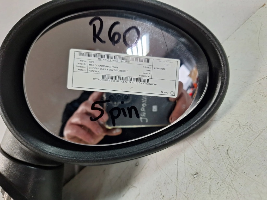 фото №2, Зеркало правое хром mini countryman r60 10-16 5pin eu