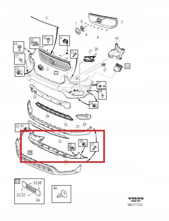 фото №1, Напрямна повітря volvo xc40 2018-2021r