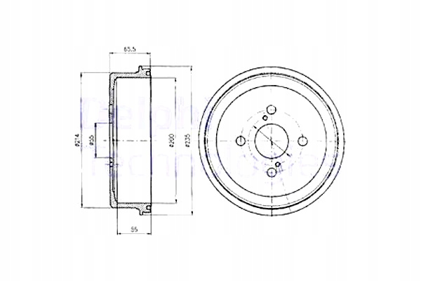 фото №1, Delphi гальмівні барабани гальмівні 2szt. задня toyota carina vii corolla sprinter