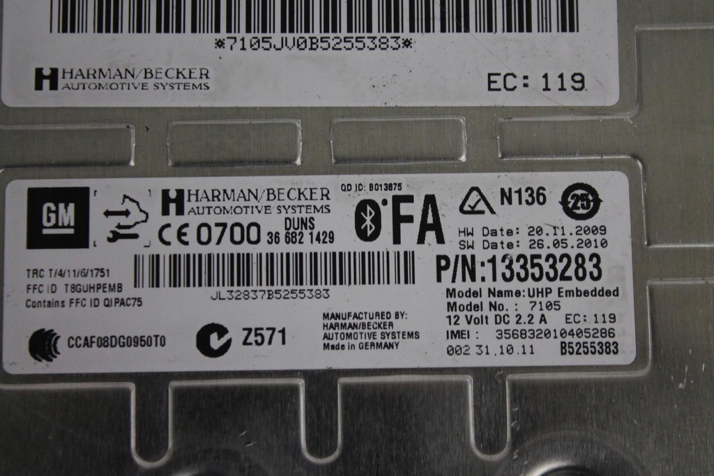 фото №8, Модуль блок управления bluetooth 13353284 astra j iv