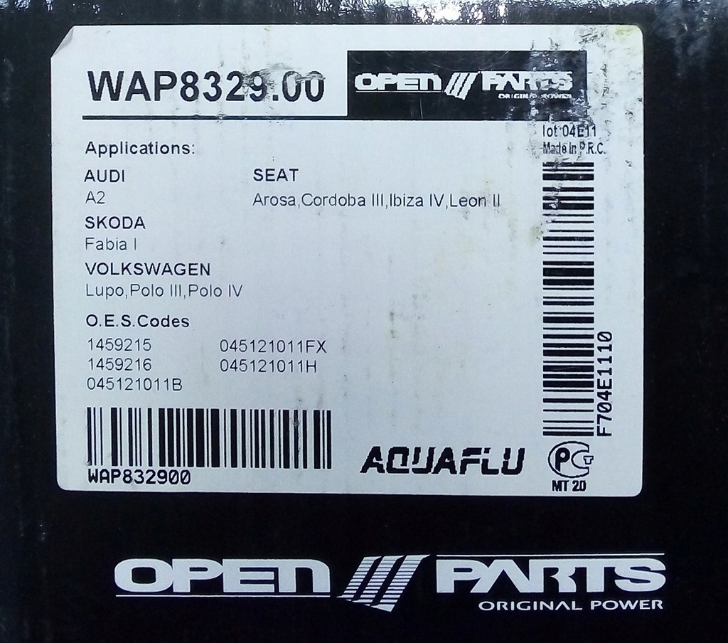 фото №5, Насос wody 045121011b audi a2 fabia polo lupo leon