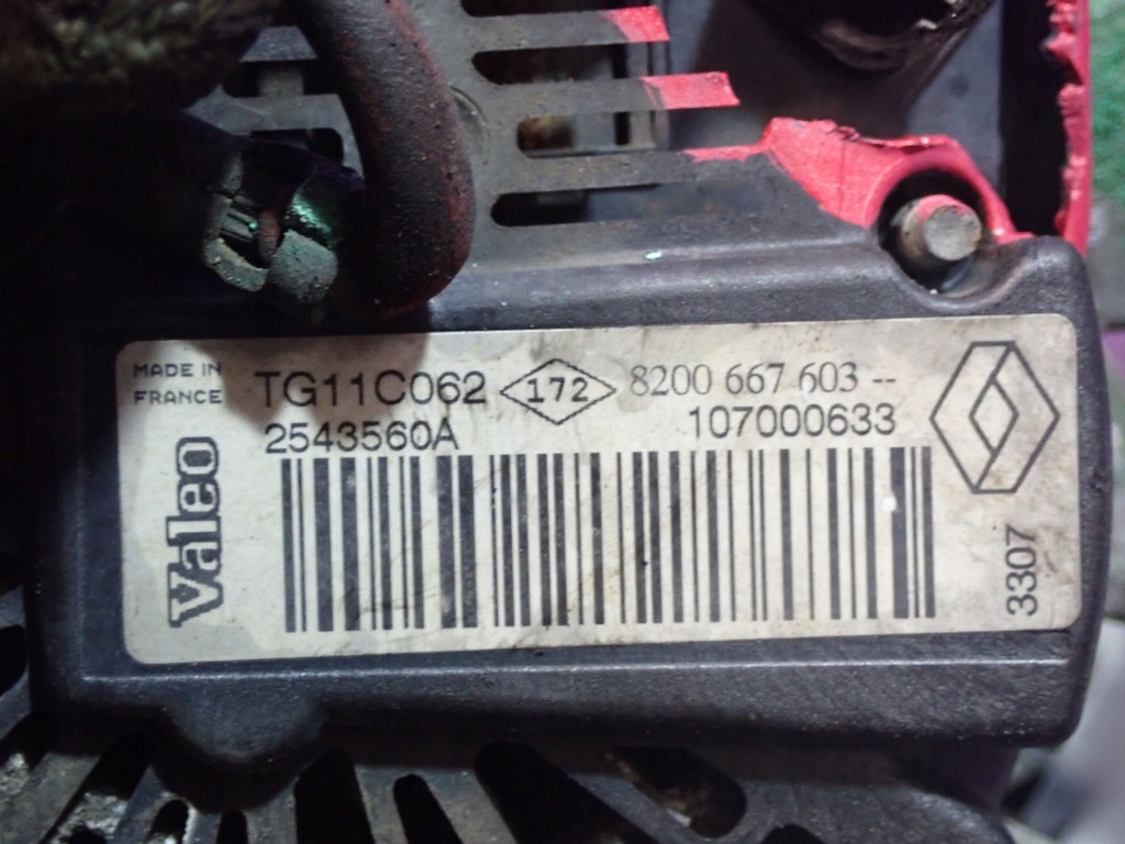 фото №9, Renault megane ii 02-06 1.6 115km генератор 8200667603 2543560a