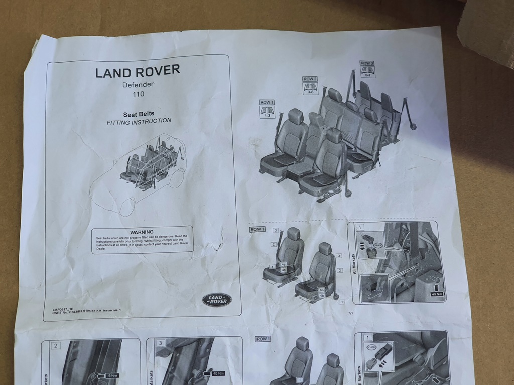 фото №11, Pas безопасности левый перед land rover defender ii l8b2 2020-