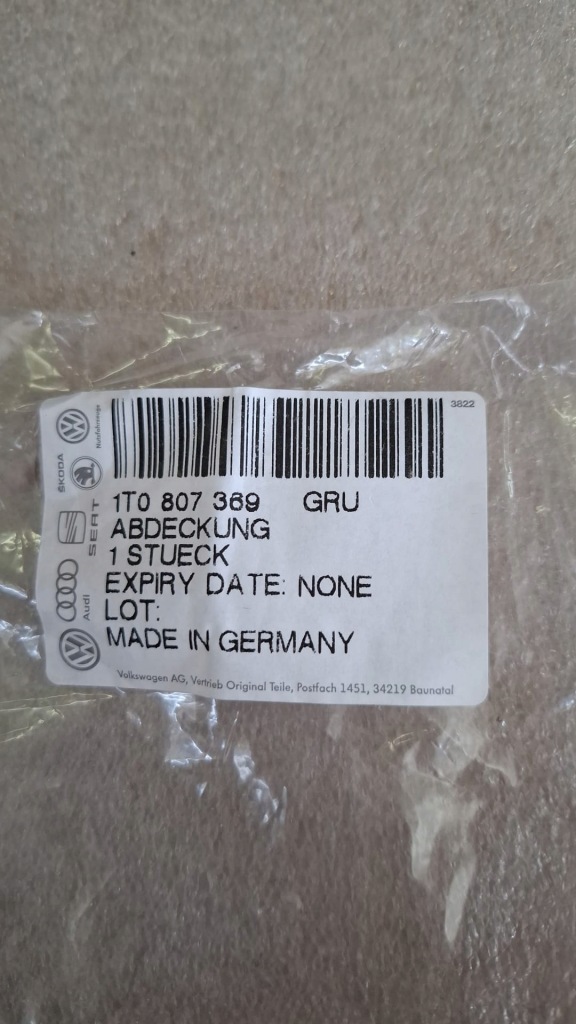 фото №2, Заглушка фаркоп 1t0807369gru vw touran