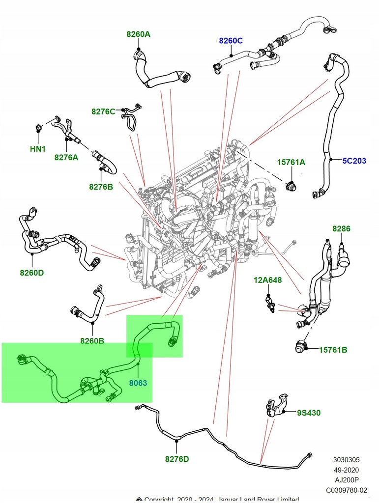 фото №10, Новий оригінальний шланг wąż радіаторний new defender l663 20- 2.0 lr146276