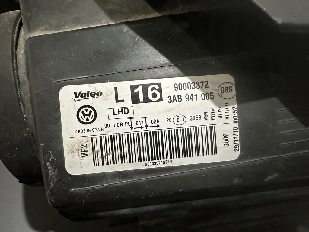 фото №6, Vw passat b7 лампа левая обычная europa 3ab941005