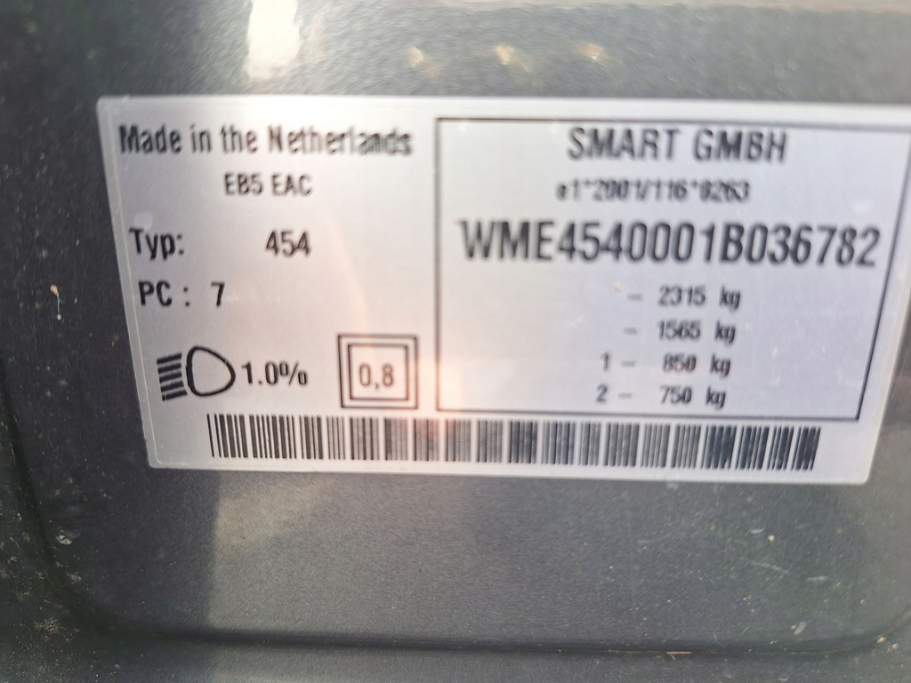 фото №12, Smart forfour 454 i бампер перед капот лампа крила pas радіатор 1.5 cdi