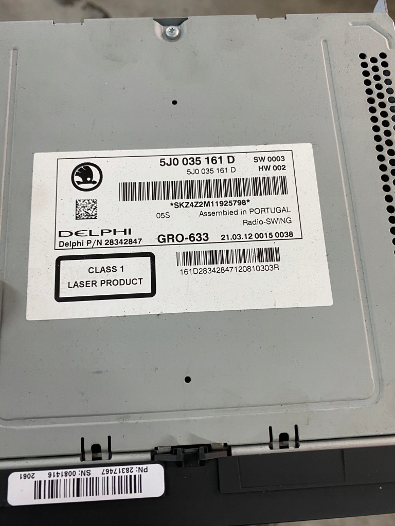 фото №1, Радио i карман skoda fabia ii 5j0035161d