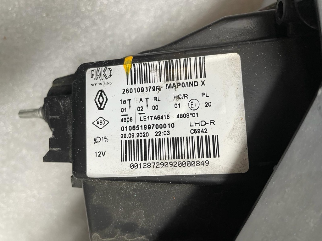 фото №11, Лампа renault clio v правая правый перед 260109379r