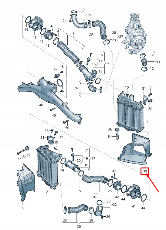 Купить Audi q7 4m left интеркулер air guide 4m0145333c