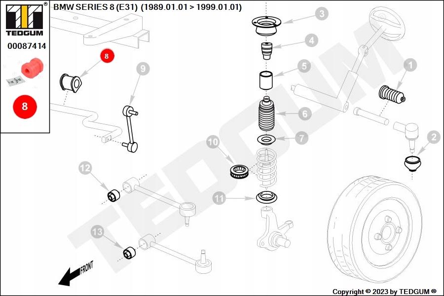 Tedgum 00087414 втулка, стабілізатор Доставка