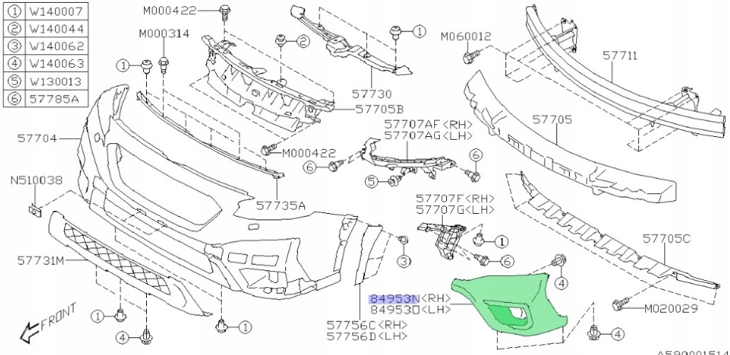 фото №1, Рамка протитуманної фари права subaru outback оригінал 2020-