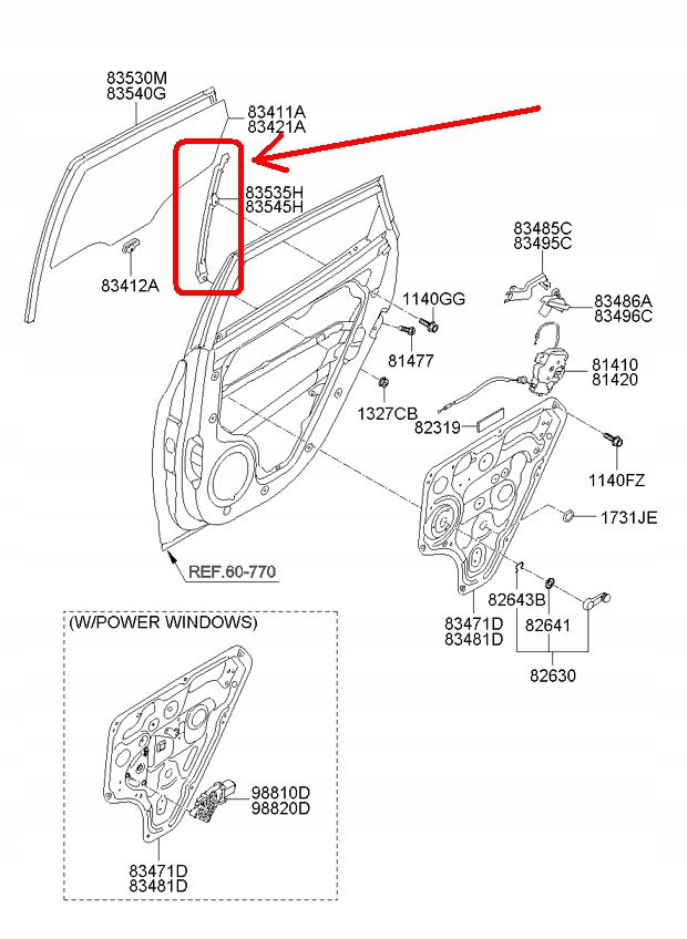 фото №8, Направляющая стекло задняя левый kia venga, hyundai ix20