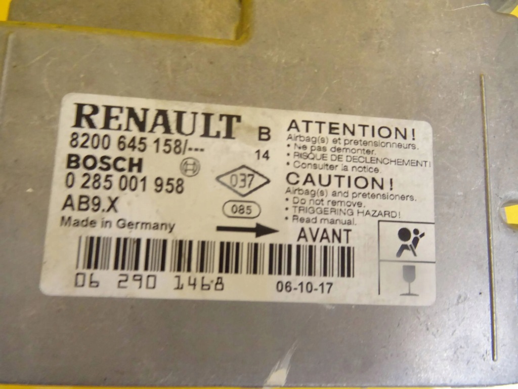 фото №2, Модуль датчик подушка безопасности renault clio iii 0285001958 nr815