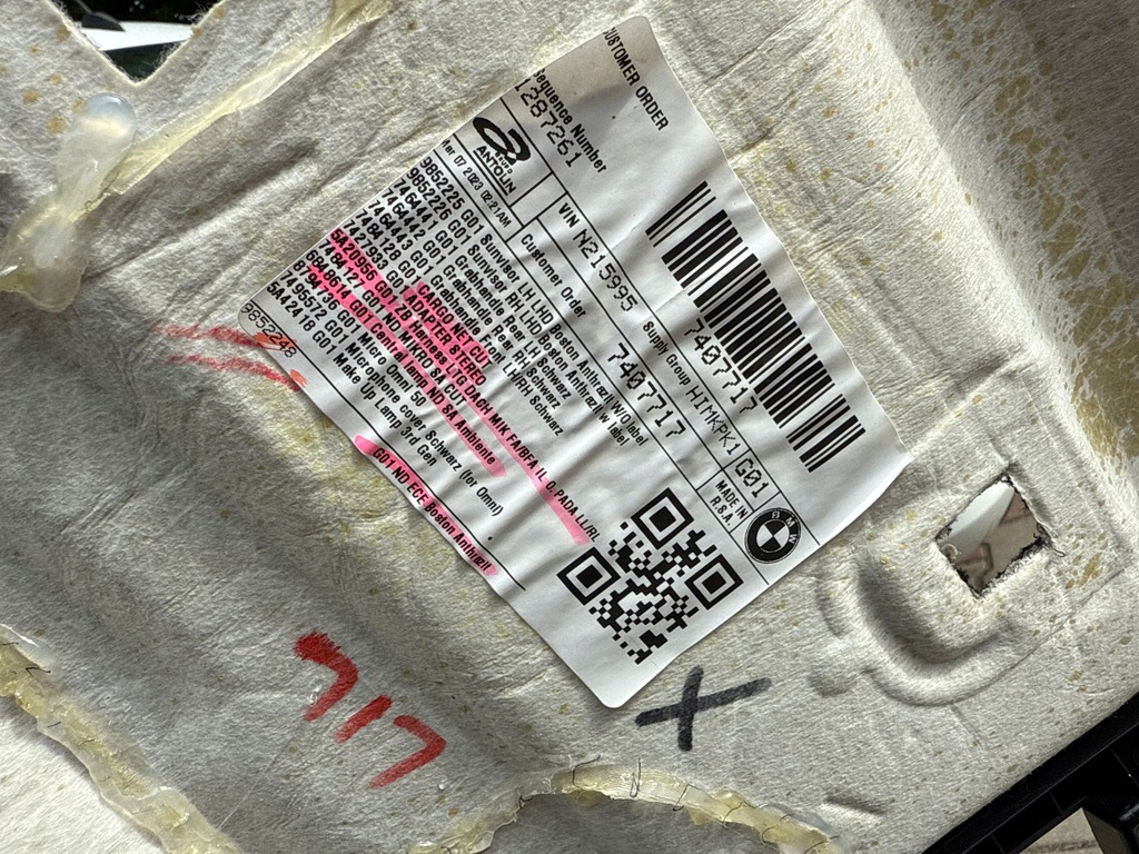 фото №7, Потолок потолок bmw x3 g01 f97 m набор