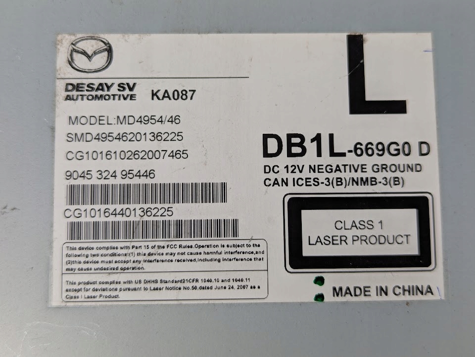 фото №5, Считыватель дисков навигации mazda cx-3 cx3 db1l669g0