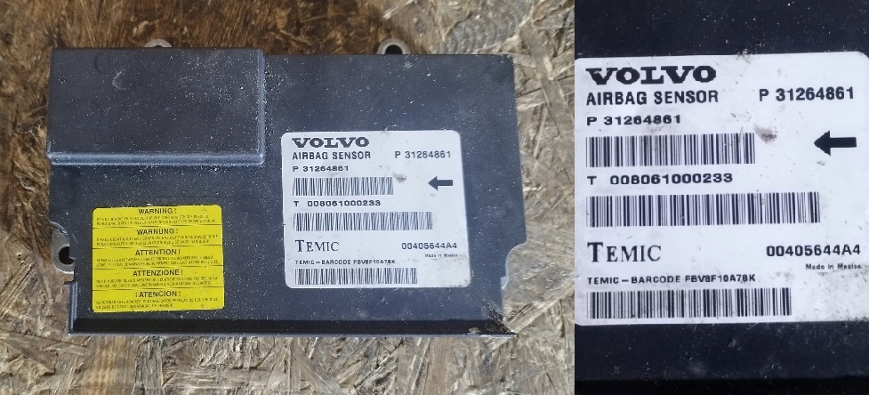 фото №1, Модуль датчик подушка безопасности volvo s80 ii v70 iii p31264861 гарантия