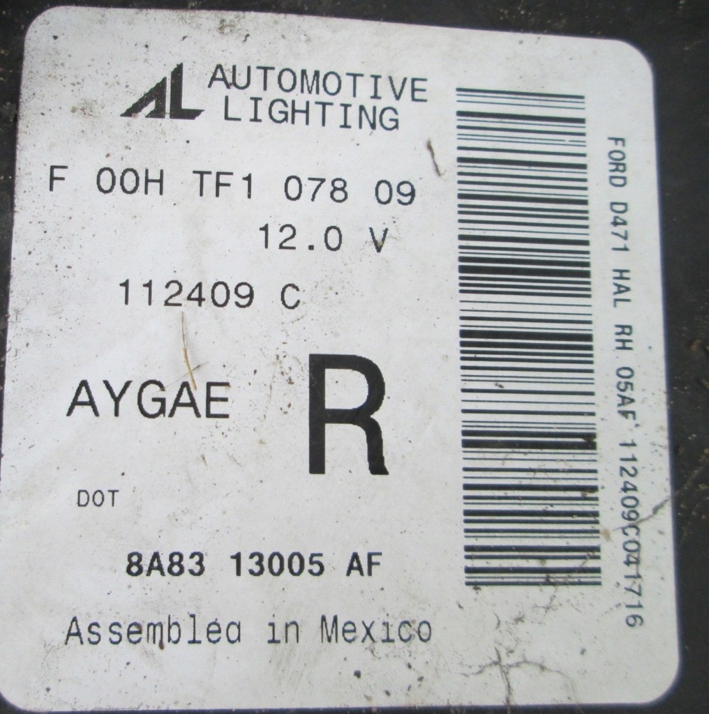 фото №11, Ford flex 08- лампа правая фара передний перед правый usa