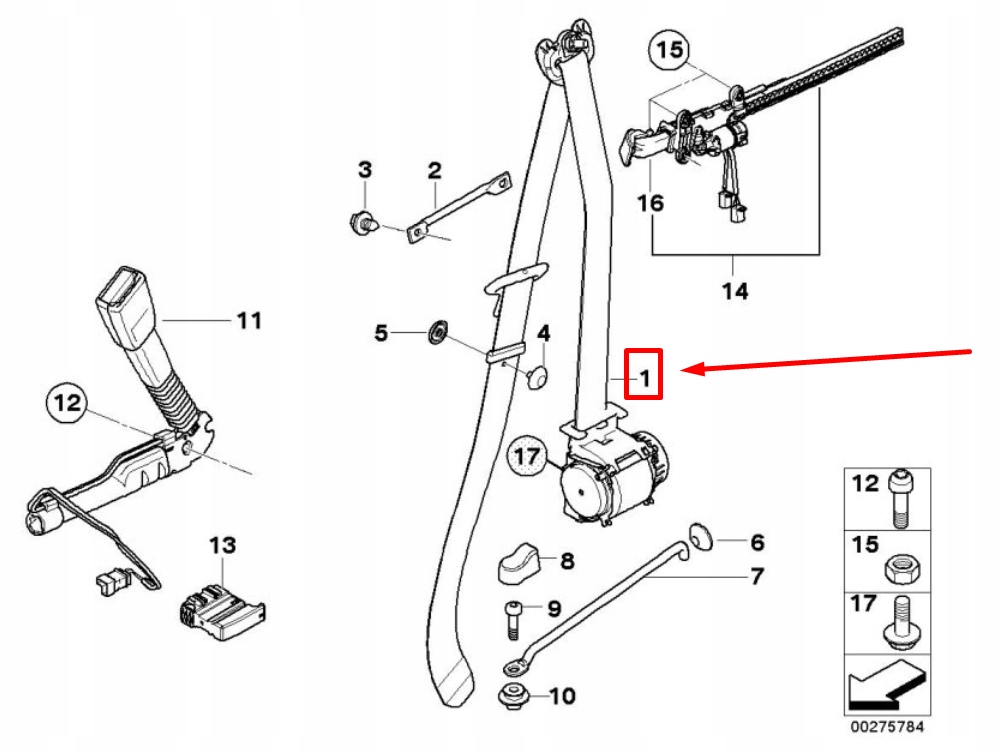 фото №12, Bmw 3 coupe e92 передня частина left ремінь безпеки d9114283 72119114283