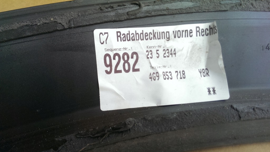 фото №7, Молдинг крыло pr перед audia6c7 allroad 4g9853718