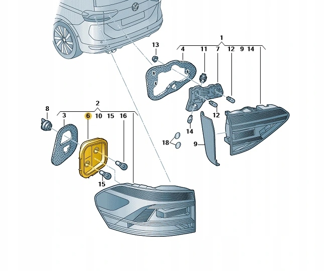 фото №6, Лампочка vag держатель лампочка vw touran 5t1 оригинальный 5ta945257a