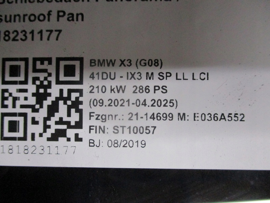 фото №10, Крыша панорама bmw x3 g08