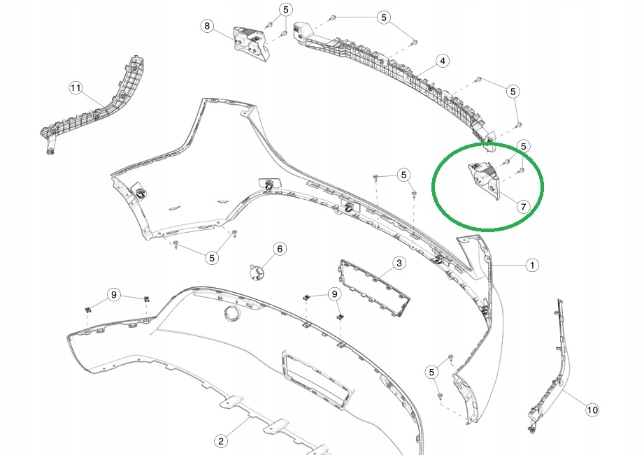 Tesla model y 2020- кронштейн кронштейн задній лампи ліва 1506968-00-d Доставка