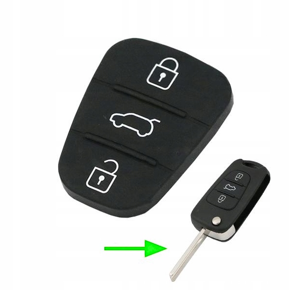 фото №1, Hyundai kia кнопки do ключа резинка 3 кнопок do пульта nowa