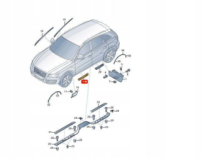 фото №9, Audi q7 4l передня частина правий upper поріг trim 4l0853374f01c