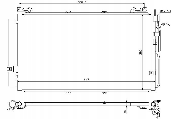 фото №2, Конденсатор кондиционера hyundai matrix 1.6/1.8 06.0