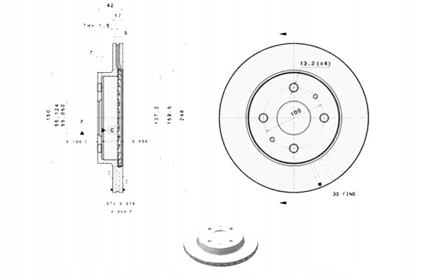 фото №1, Brembo 09.b523.10 диск тормозная