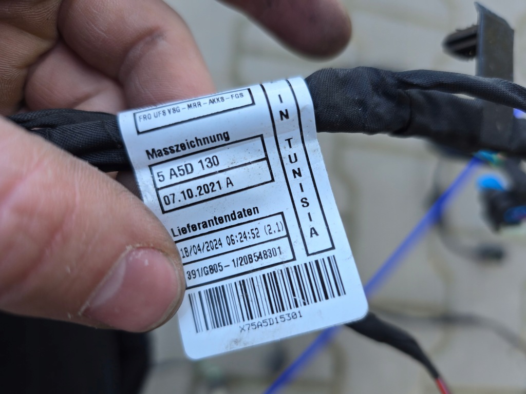 фото №7, Електропроводка підсилення поперечина перед bmw 4 g26 5a5d130 5a5d153