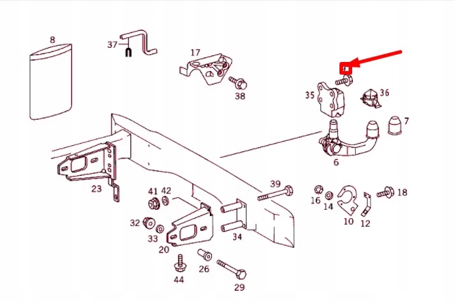 Болт фаркопа прицепа mercedes-benz ml w163 a1633150071 oem Киев