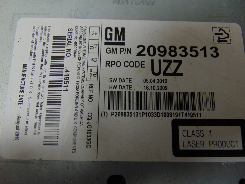 фото №9, Радио заводской opel astra j iv 20983513