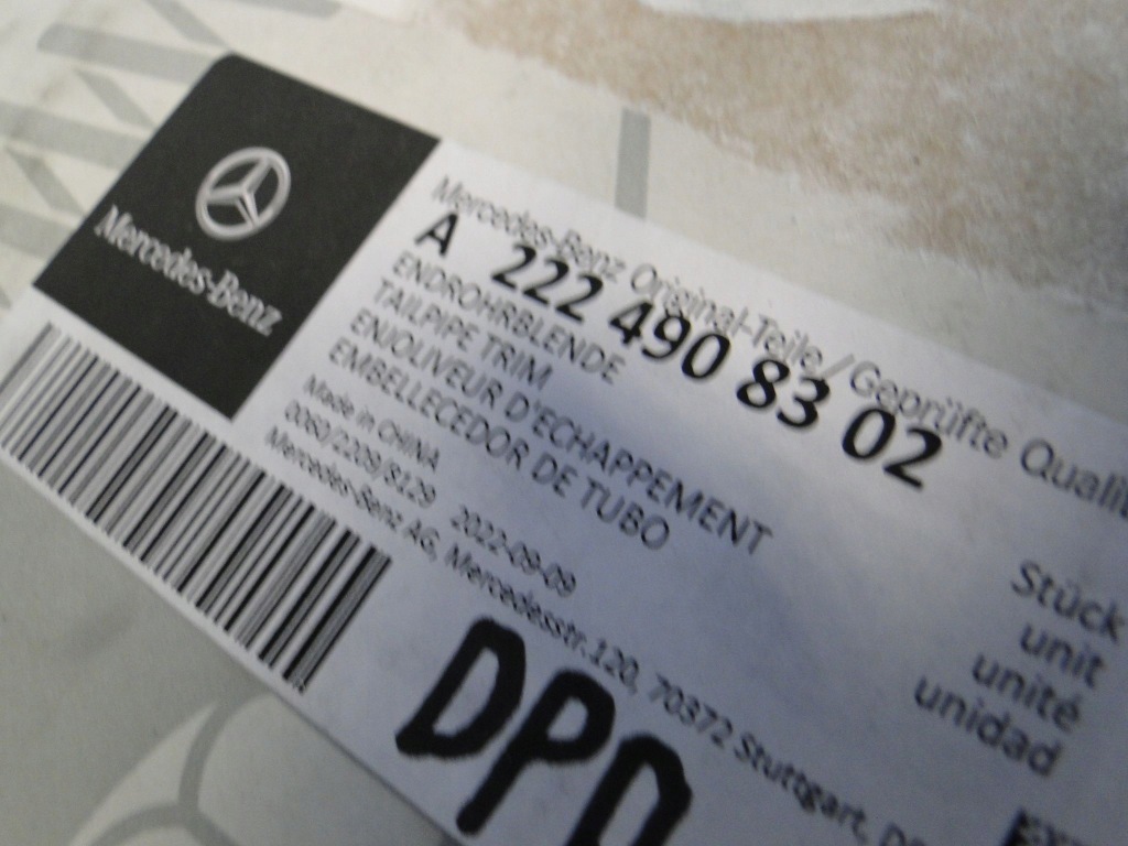 фото №12, Mercedes s klasa w222 222 lift po рестайлінг наконечник вихлоп права