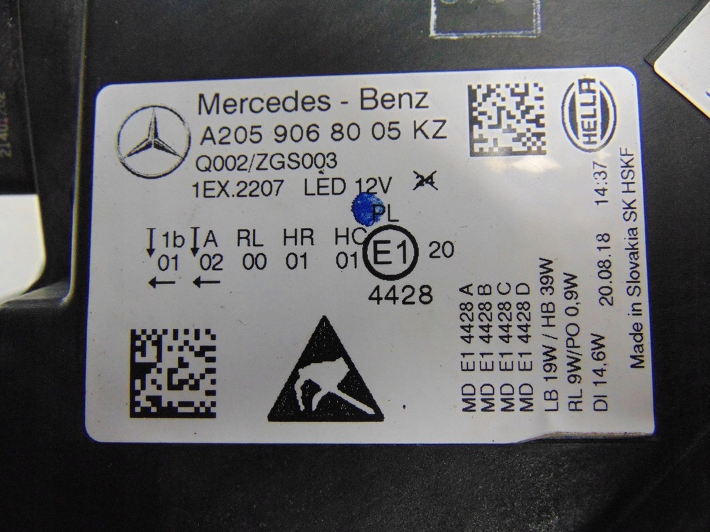 фото №16, Лампа правая перед ксенон mercedes w205 lift a2059068005kz europa