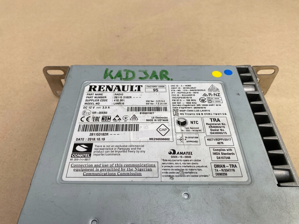 фото №12, Радіо renault kadjar навігація заводський модуль радіо 281153182r