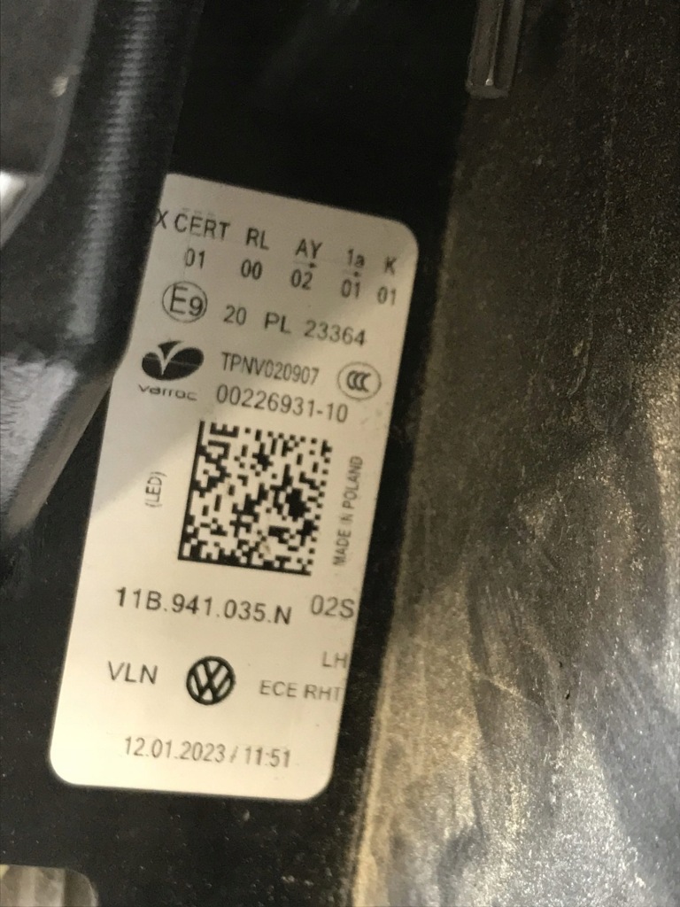 фото №13, Vw id.4 id4 лампа левый перед лампа левая full led iq ligh eu 11b941035n