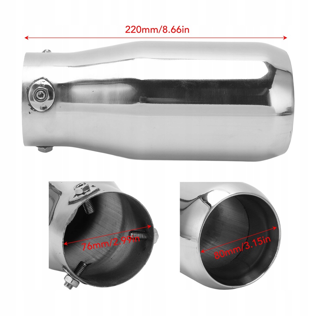 фото №9, Наконечник труби випускної автомобіля 76mm впуск 80