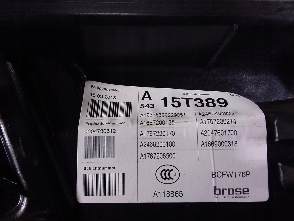 фото №4, Mercedes a w176 подъемник стекло перед левый