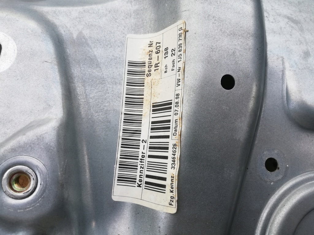 фото №5, Механизмы стекло правый задняя vw bora 98-05 1j5839756