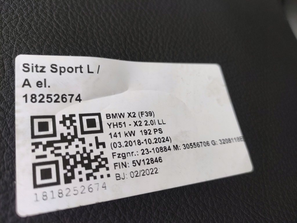 фото №12, Салон сидіння оббивка з підігрівом електричний m набір bmw x2 f39