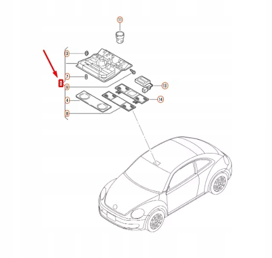 фото №9, Vw beetle a5 передняя часть dome interior and reading light 1k0947105ryml