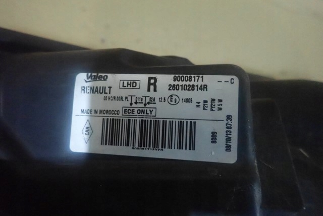 фото №7, Лампа права фара правий dacia lodgy dokker 12-