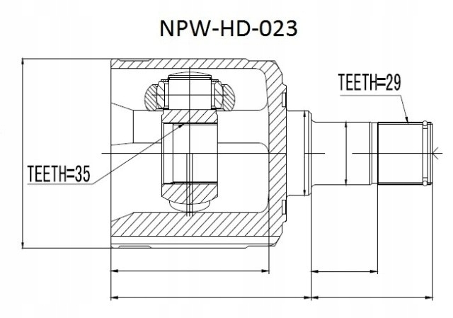 фото №1, Шарнір внутрішній honda pilot 09- /лівий/