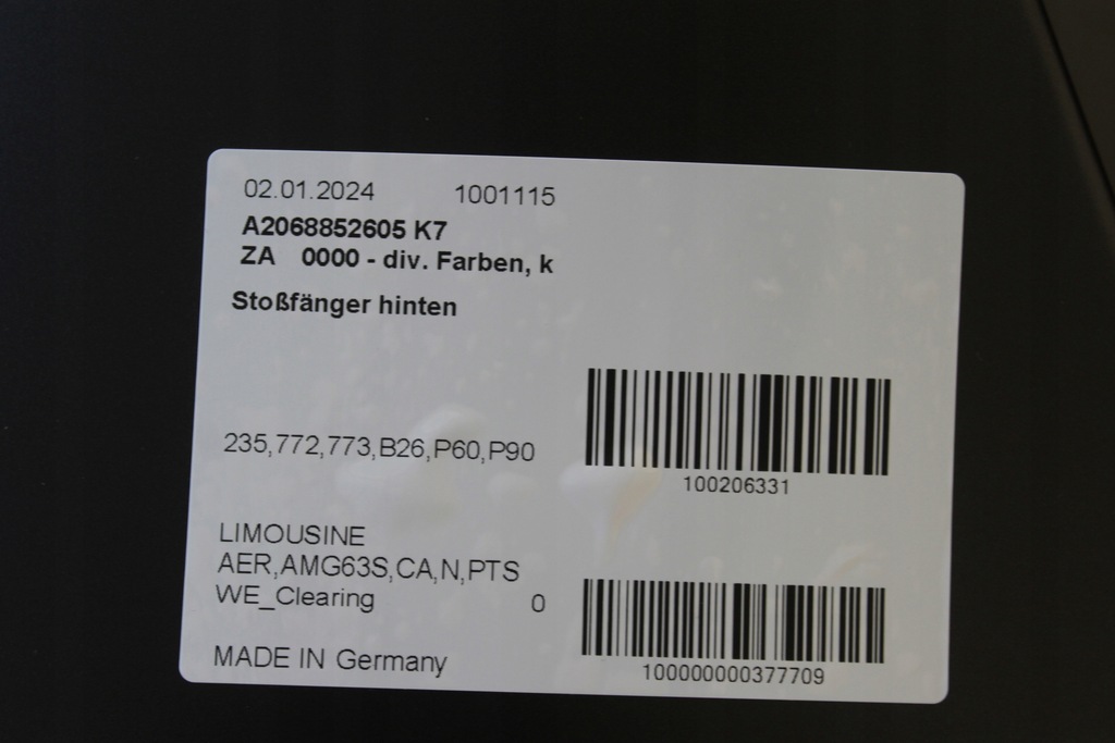 фото №14, Бампер задний задняя mercedes c-klasa w206 206 limousine 63 s amg карбон