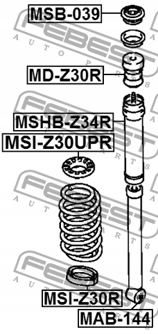 фото №9, Febest подкладка амортизатор. mitsubishi t. colt z32a/z34a/z36a/z37a/z38a/z39a