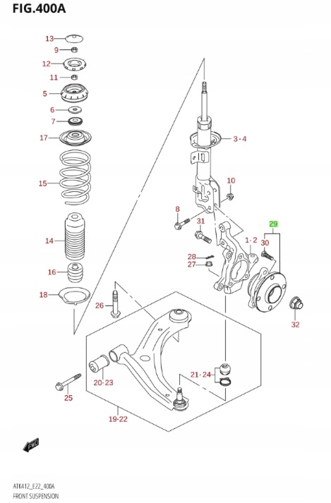 фото №5, Suzuki ignis 17- swift mk8 ступица перед 1.2pb kpl